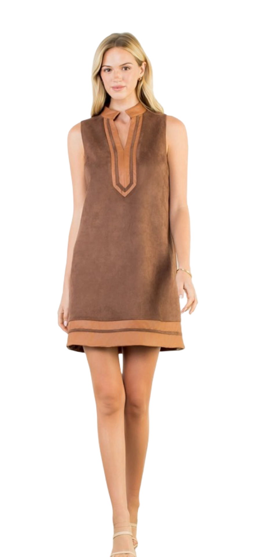 Apparel- THML  Sleeveless Suede Mini Dress