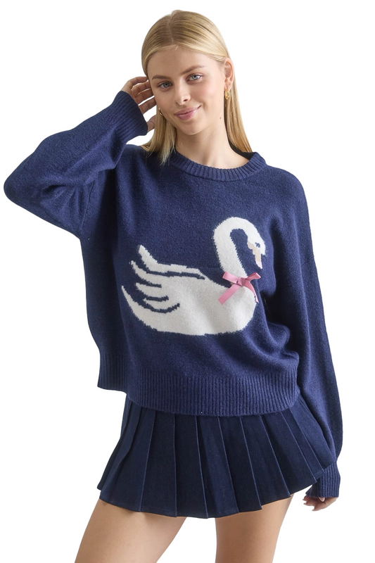 Apparel- The Workshop Swan Motif Sweater Top