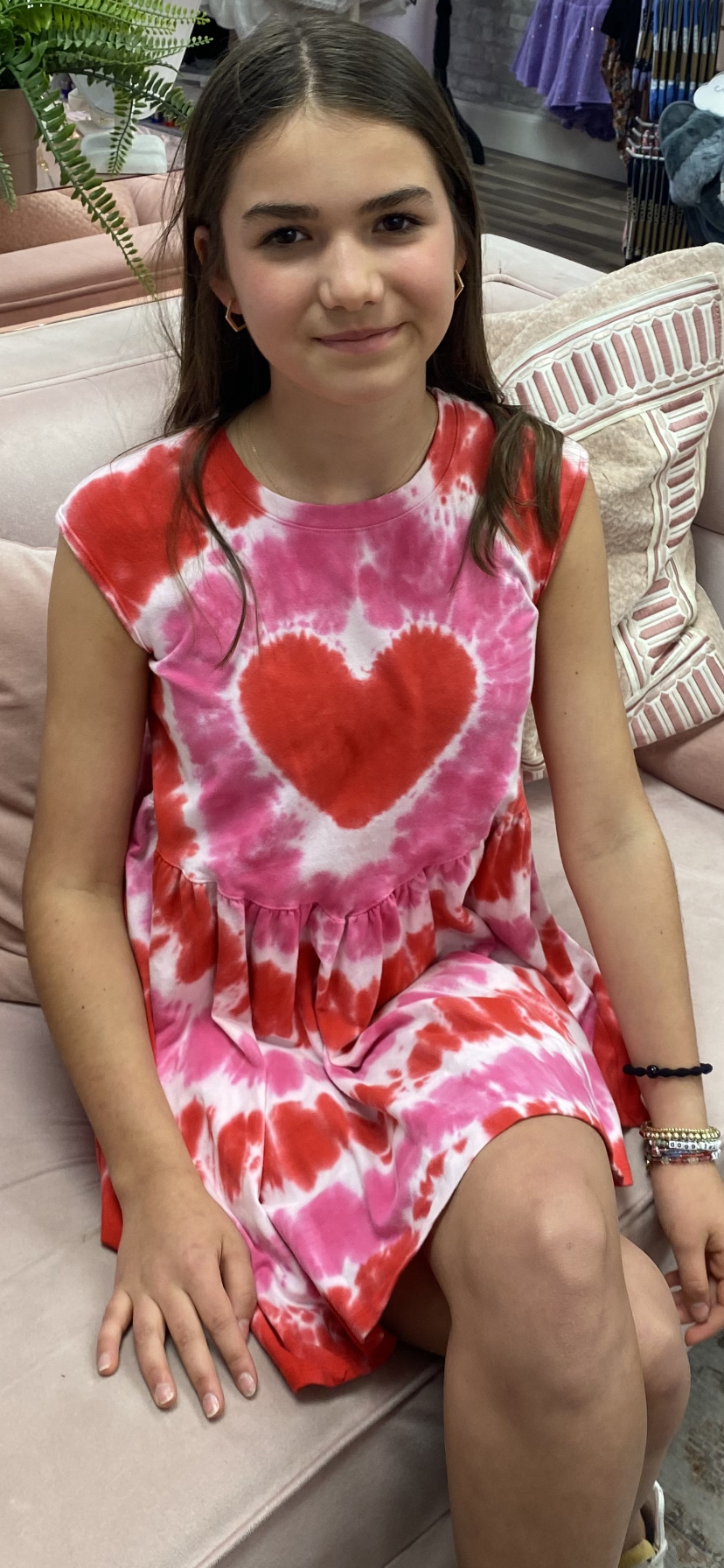Girls- Erge Tie Dye Heart Dress