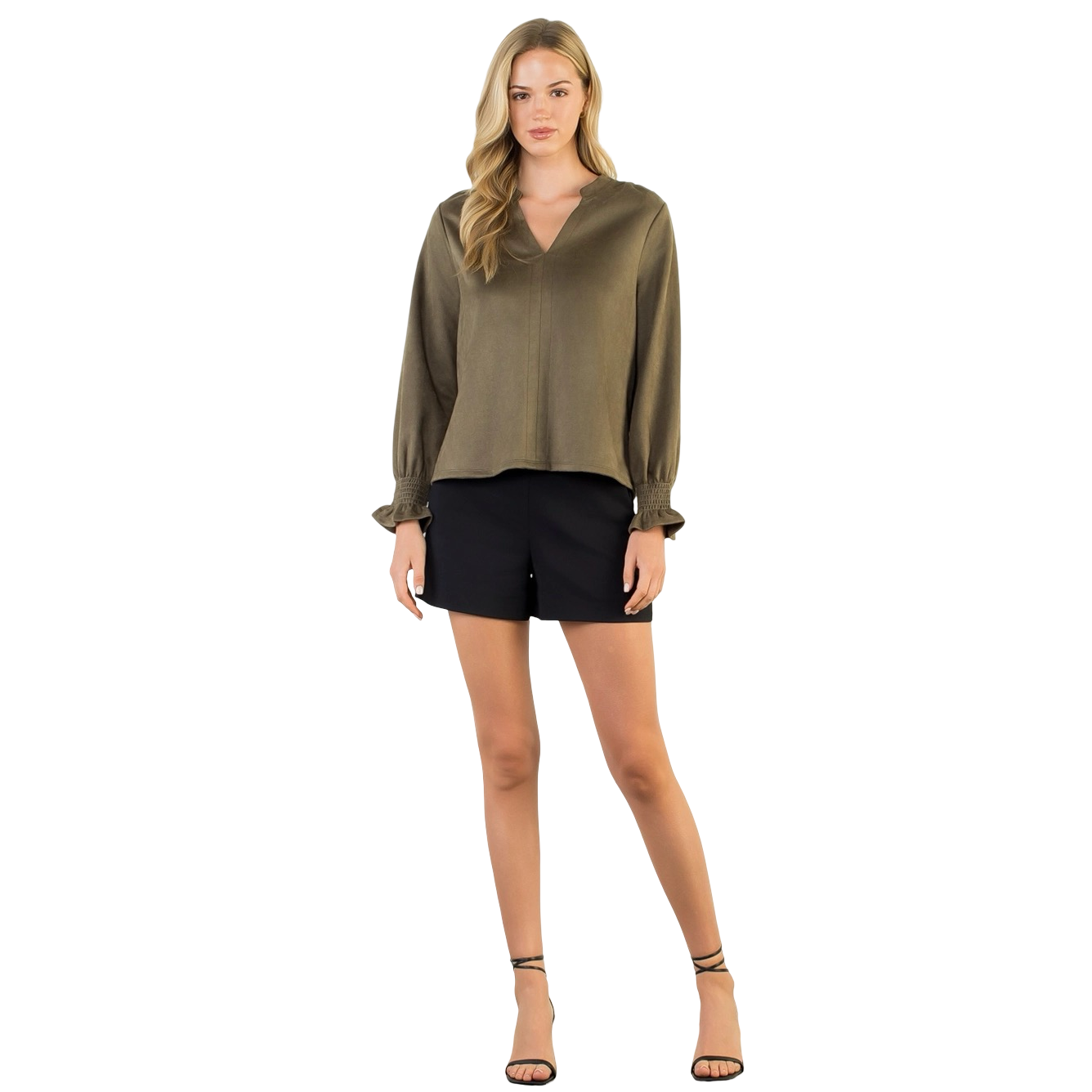 Apparel- THML Long Sleeve V Neck  Top