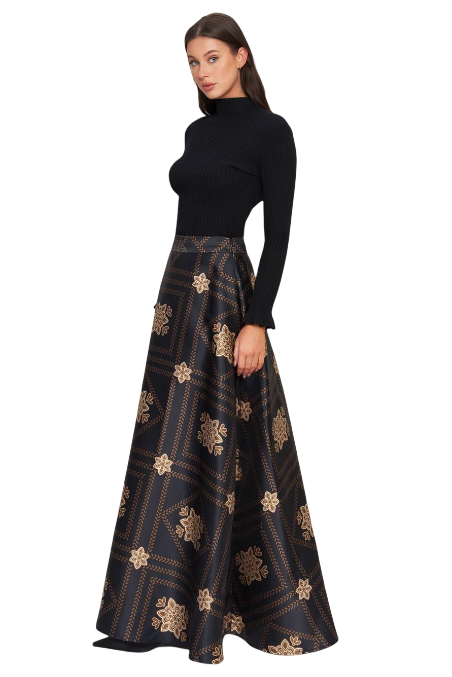 Apparel- Flying Tomato Pattern Woven Maxi Skirt