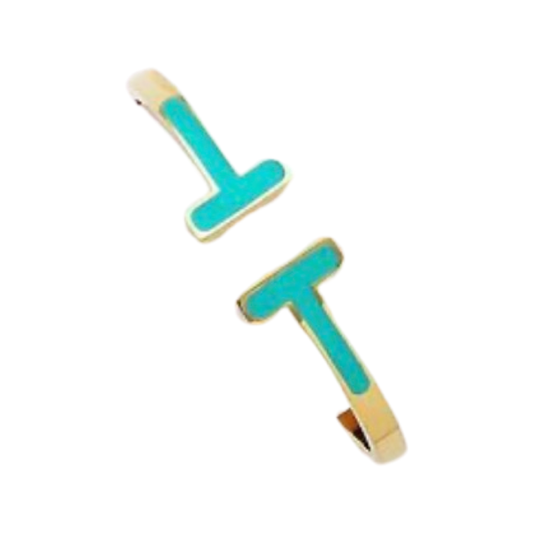 Bracelets- M&E Bling Enamel and Gold T Bracelet