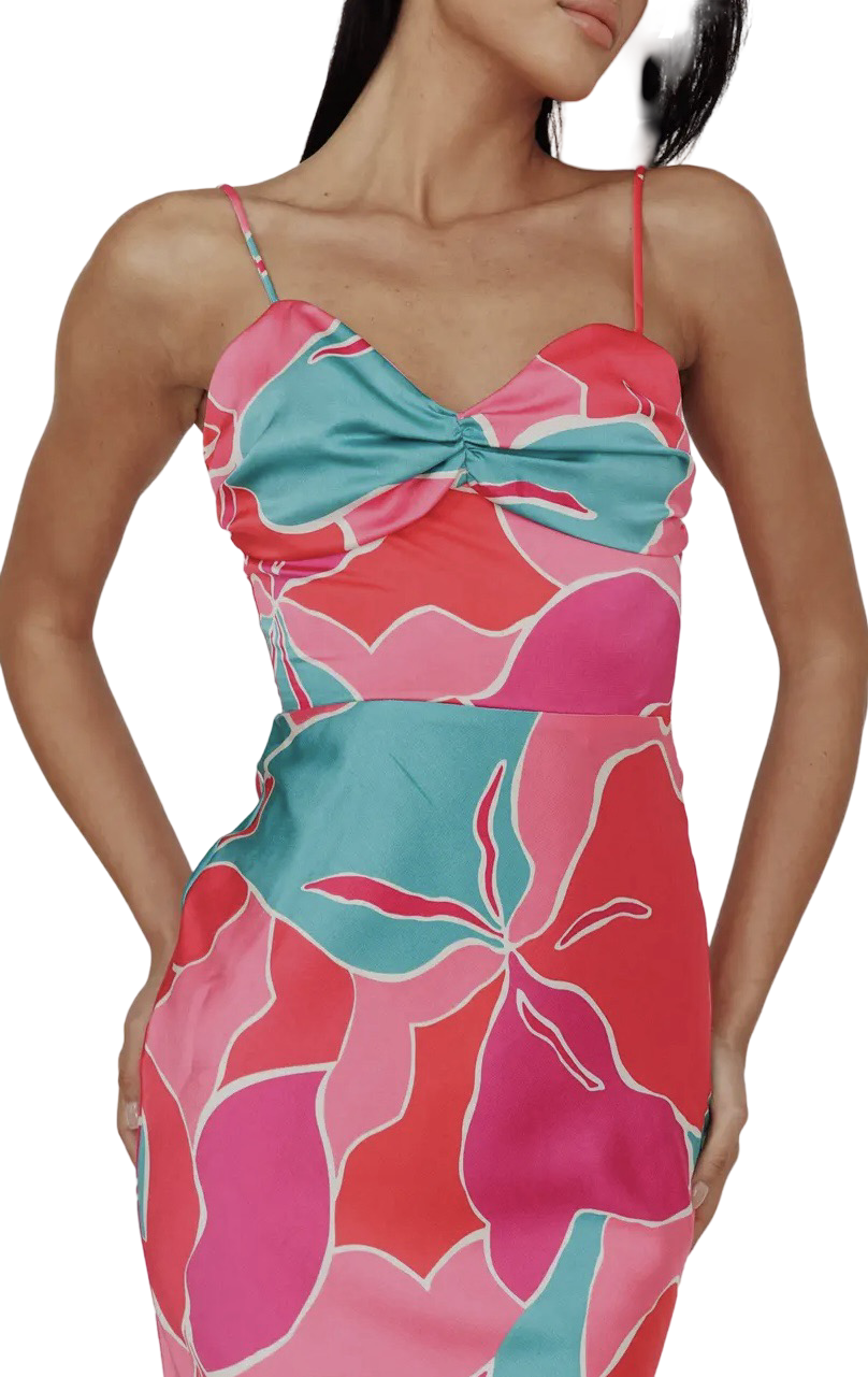 Apparel- One and Only V Neckline Mosiac Maxi Dress