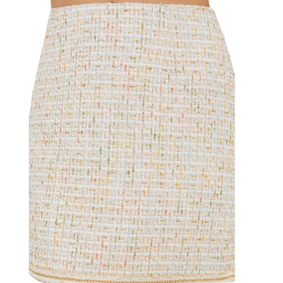 Apparel- Fanco Tweed Mini Skirt