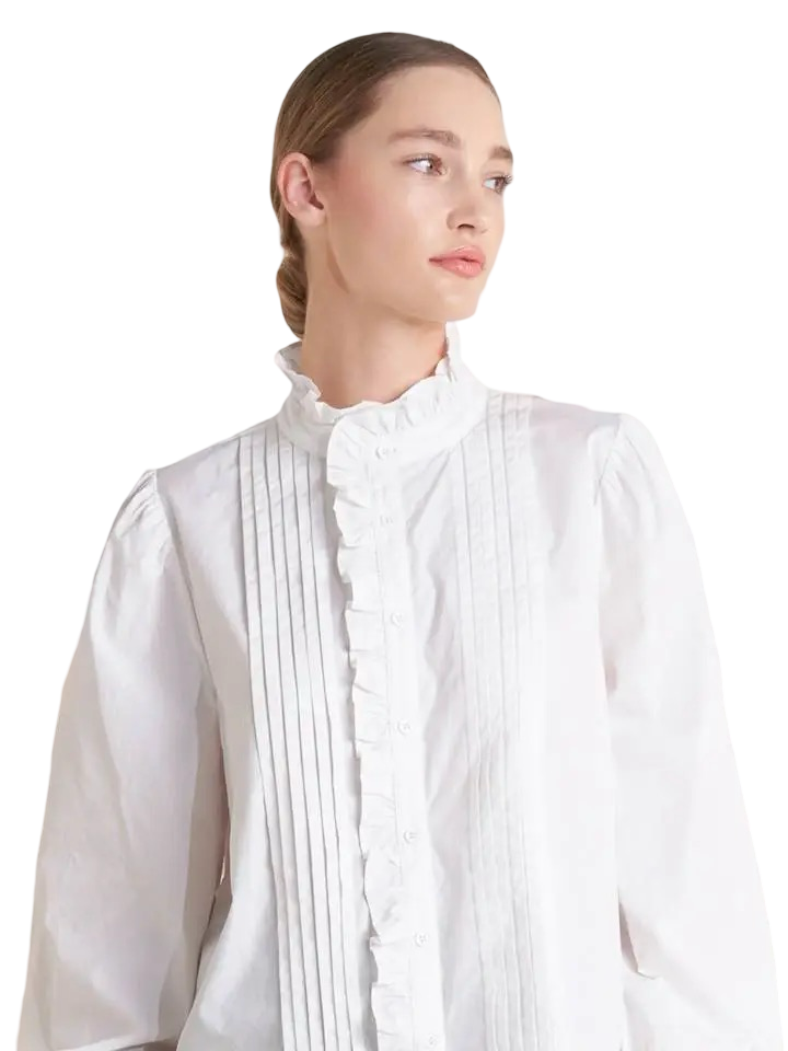 Apparel- Flying Tomato Ruffled Detail Woven Top