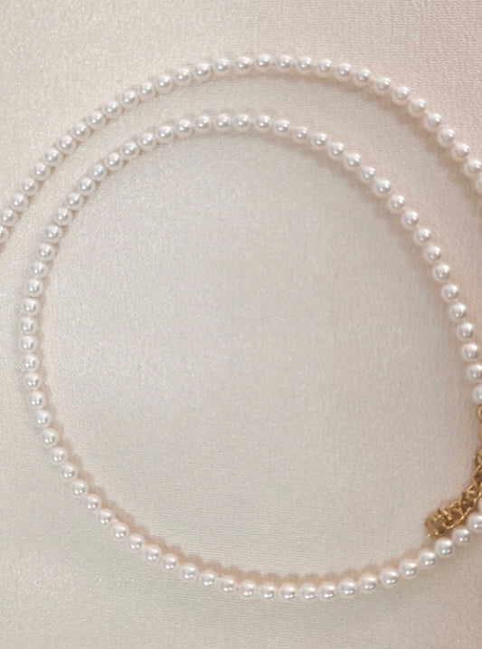 Necklaces- M&E Bling Tiny Pearl 16” 3mm Necklace