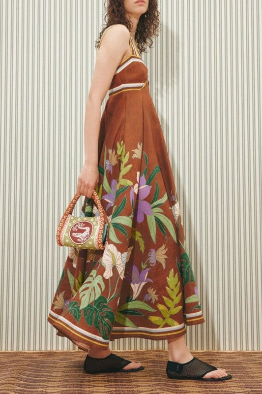 Sundayup Floral Front Twist Maxi Dress