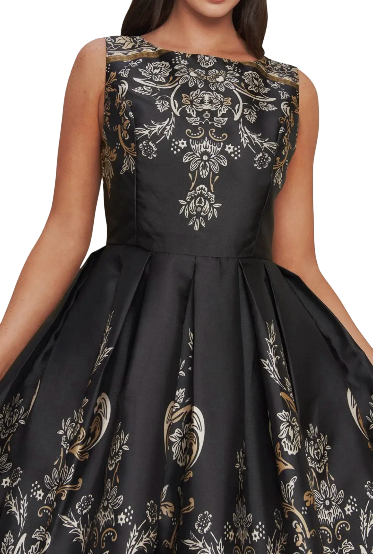 Apparel- Flying Tomato Pattern Sleeveless Midi Dress