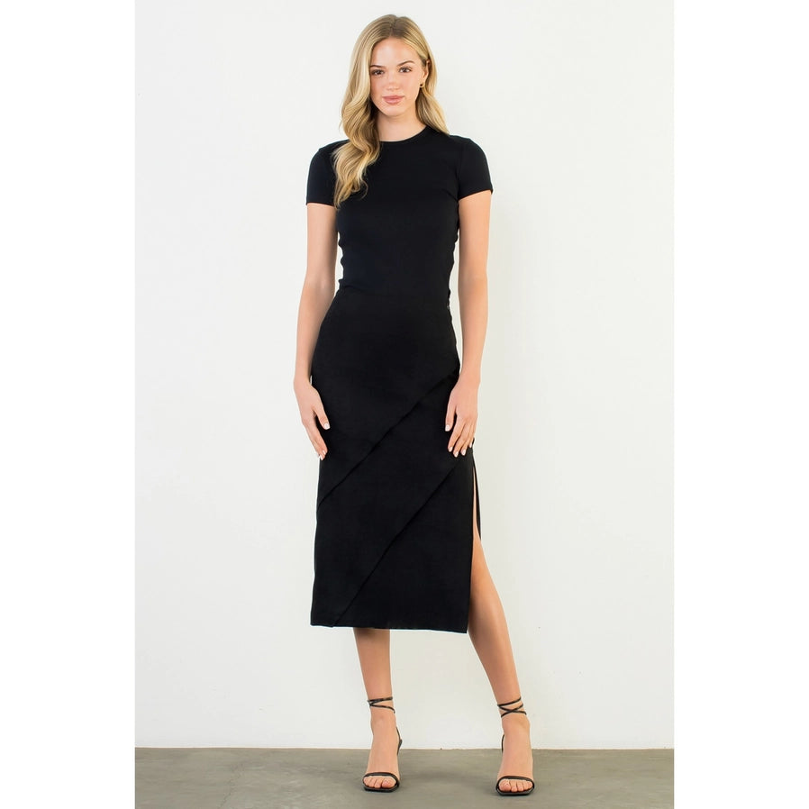 Apparel- THML Suede Wrap Detail Midi Skirt