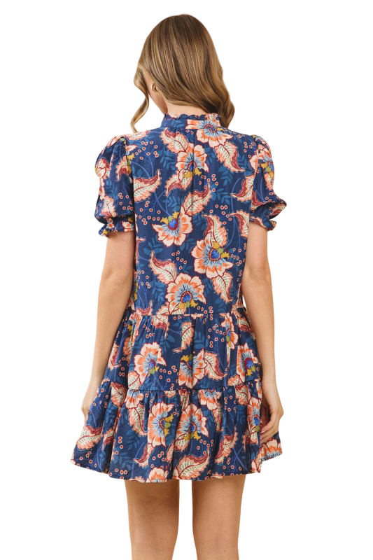 Apparel- Sugarlips Poly Floral  Ruffle Mini Dress
