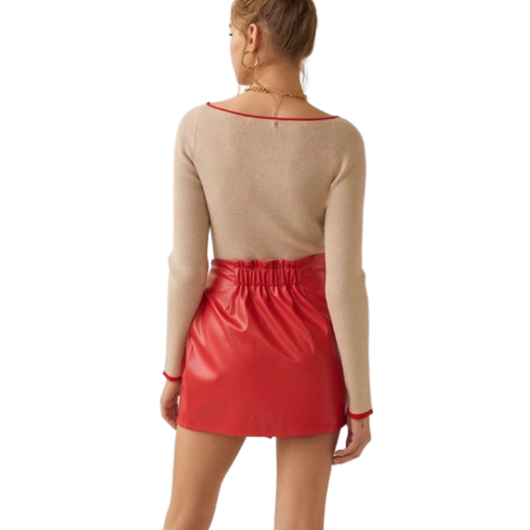 Apparel- Idem Ditto Crossover Tie Front Mini Skirt Skort