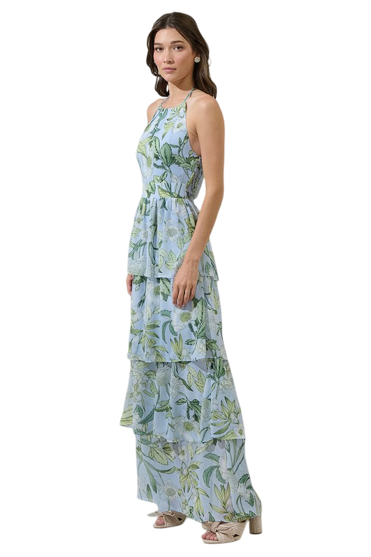 Apparel- Sugarlips Serenade Bloom Seana Tiered Maxi Dress