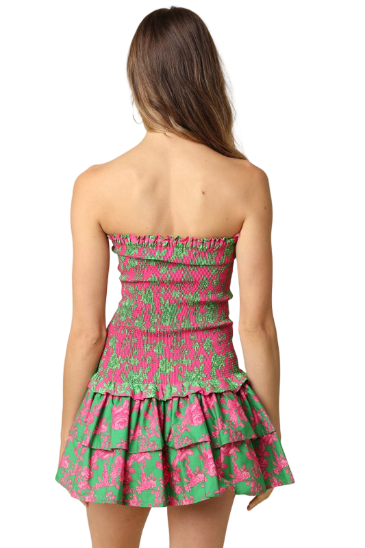 Olivaceous Valentina Floral Smocked Mini Dress