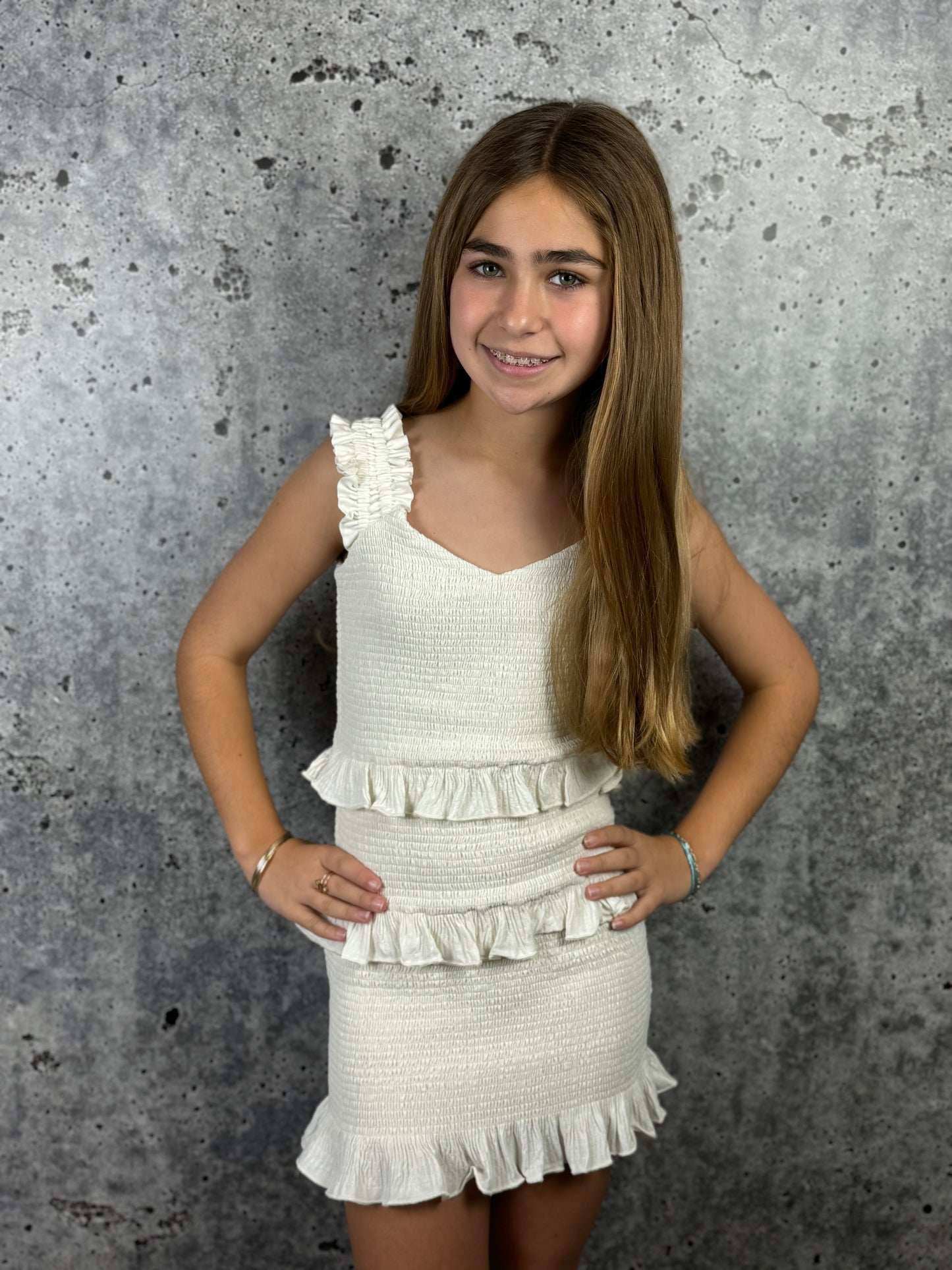 Girls- If So Smocked Ruffle Dress
