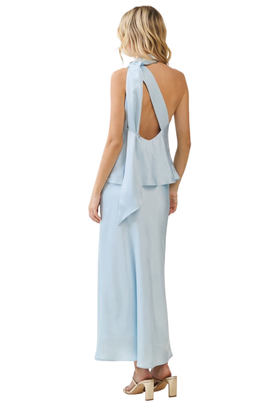 TCEC Solid Satin Maxi Skirt