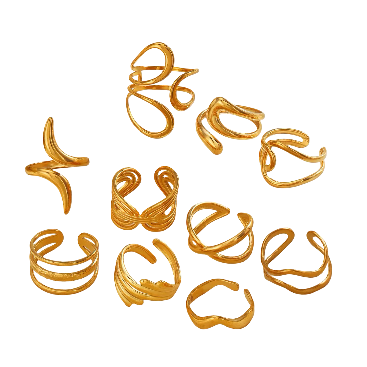 Rings- M&E Bling Gold Plated Stainless Steel Ring