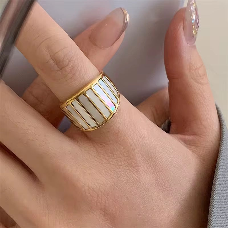 Rings- 18k Gold Plated Shell Statement  Ring