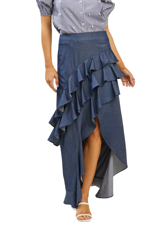 Apparel- Able Midi Slit Front Skirt