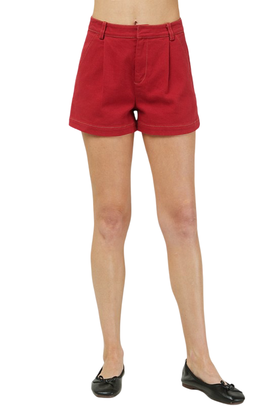 Needii Twill Shorts With Pleats
