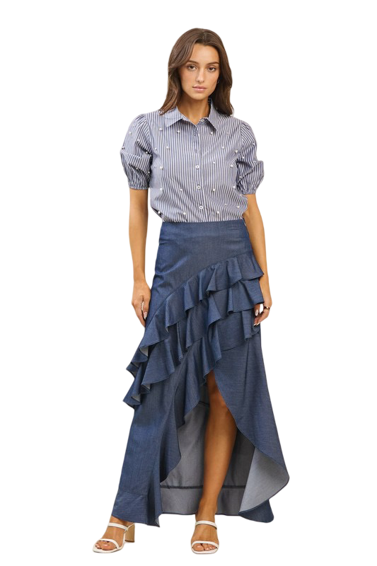 Apparel- Able Midi Slit Front Skirt