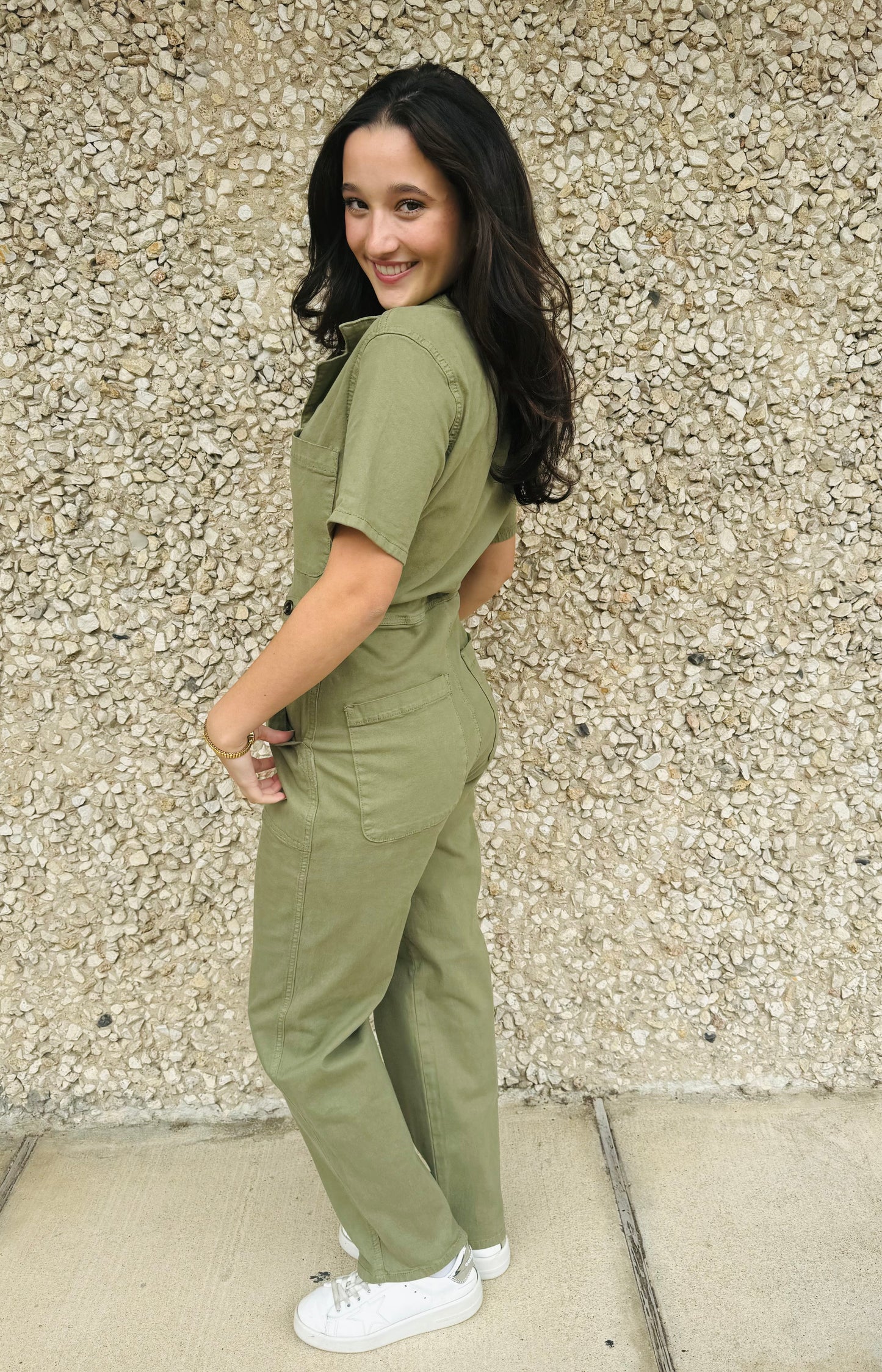 Apparel- Letter To Juliet Army Green Jumpsuit