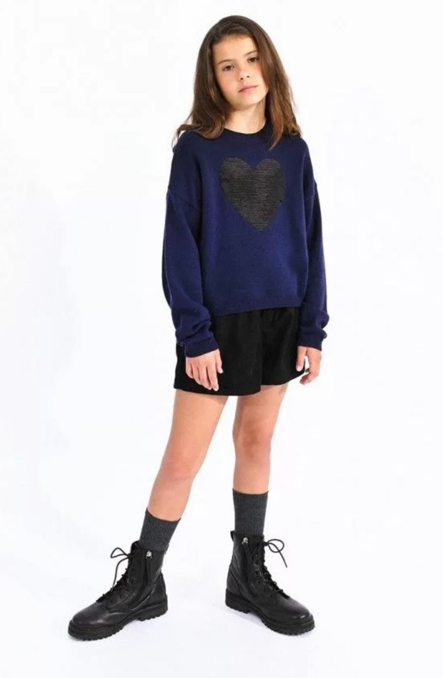 Girls-Mini Molly Bracken Metallic Heart Sweater