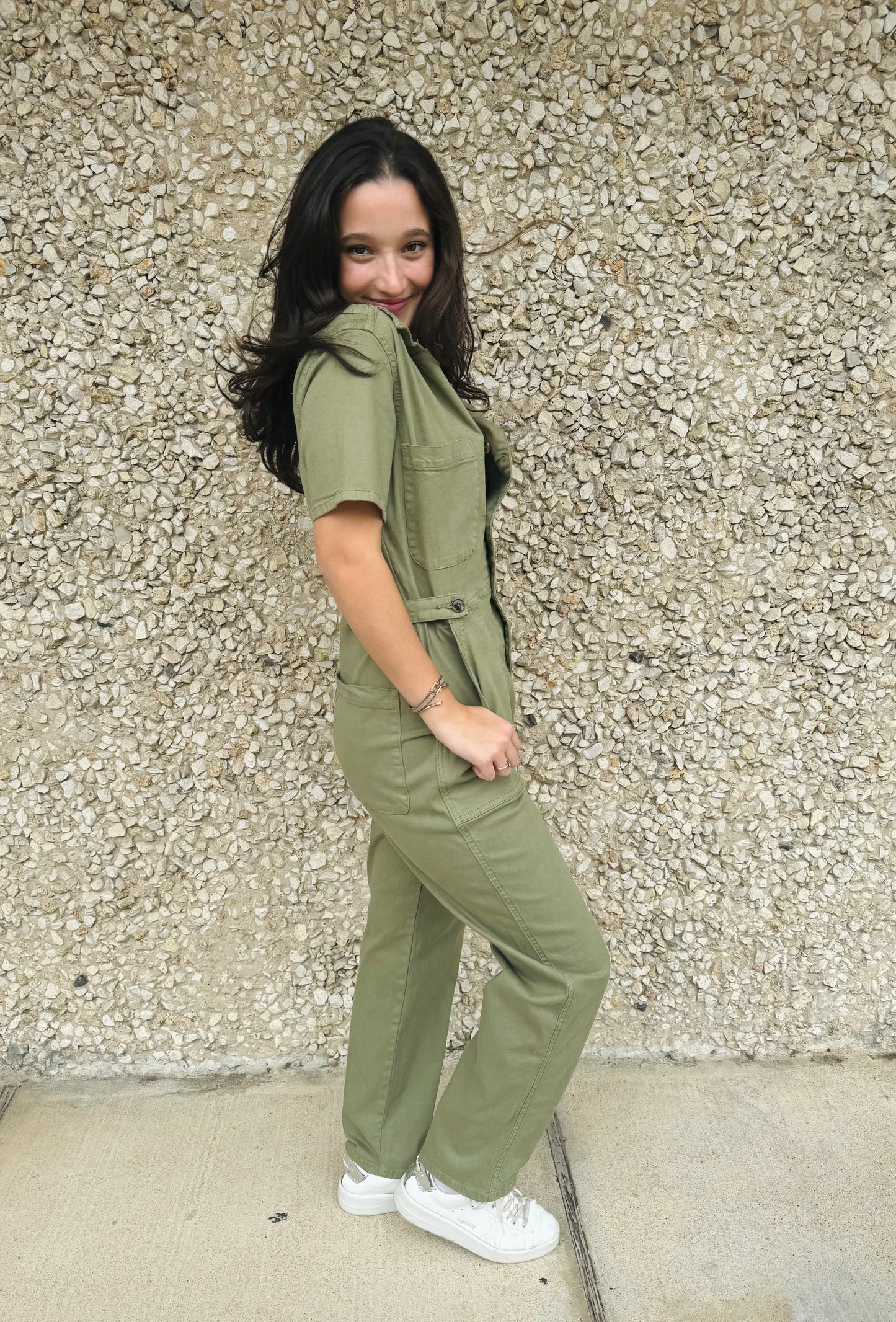 Apparel- Letter To Juliet Army Green Jumpsuit