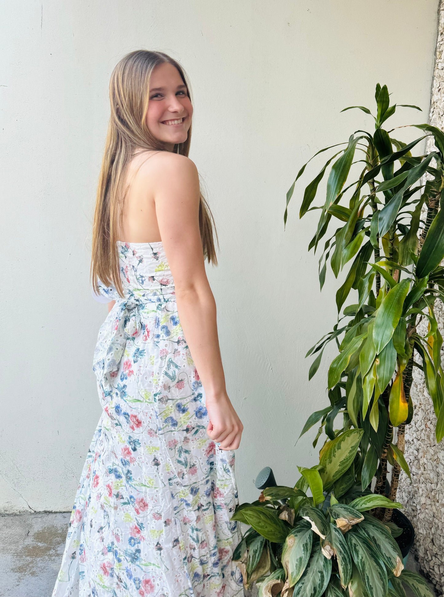 Apparel- Storia Eyelet Floral Maxi Dress