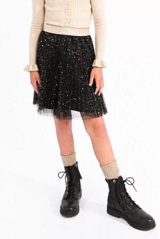 Girls-Mini Molly Bracken Knitted Tulle With Gold Flecks Skirt