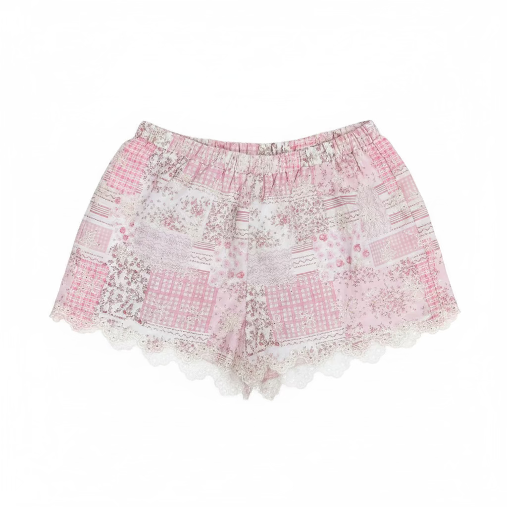 Needii Cotton Eyelet Patchwork Shorts