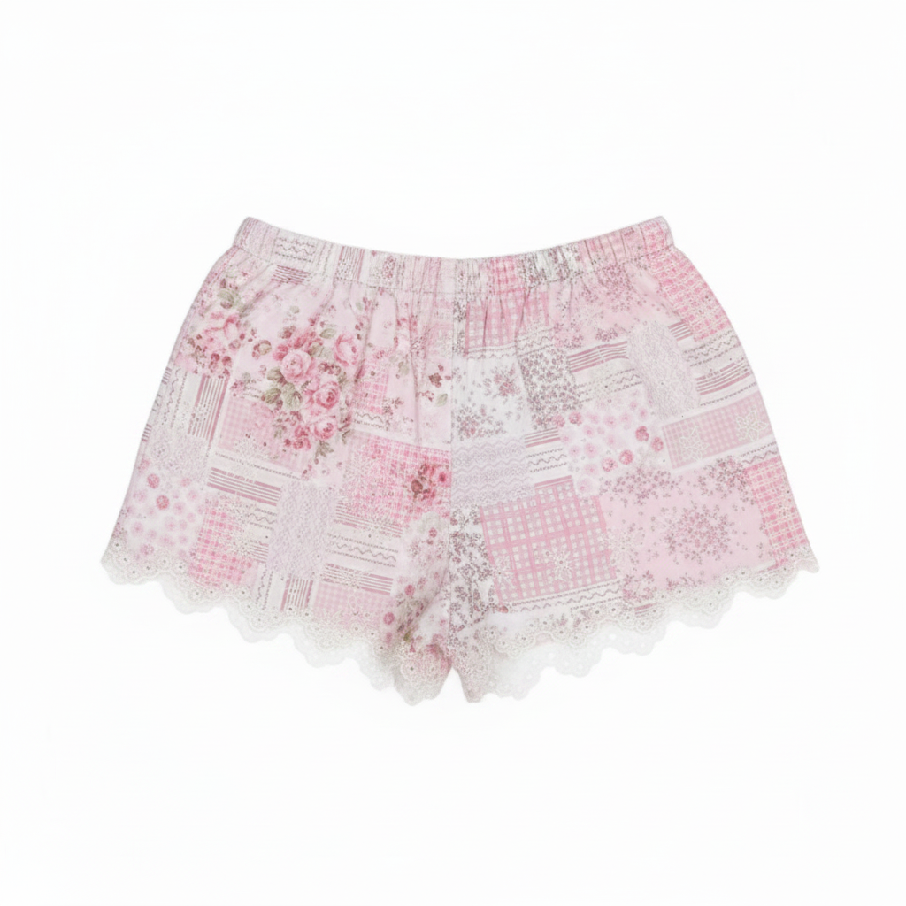 Needii Cotton Eyelet Patchwork Shorts