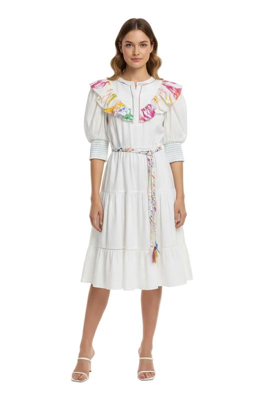 Alden Adair Ruffle Embroidery Kaiya Dress