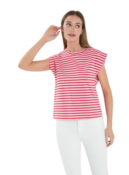 Apparel- English Factory Stripe Rib Cotton T-Shirt