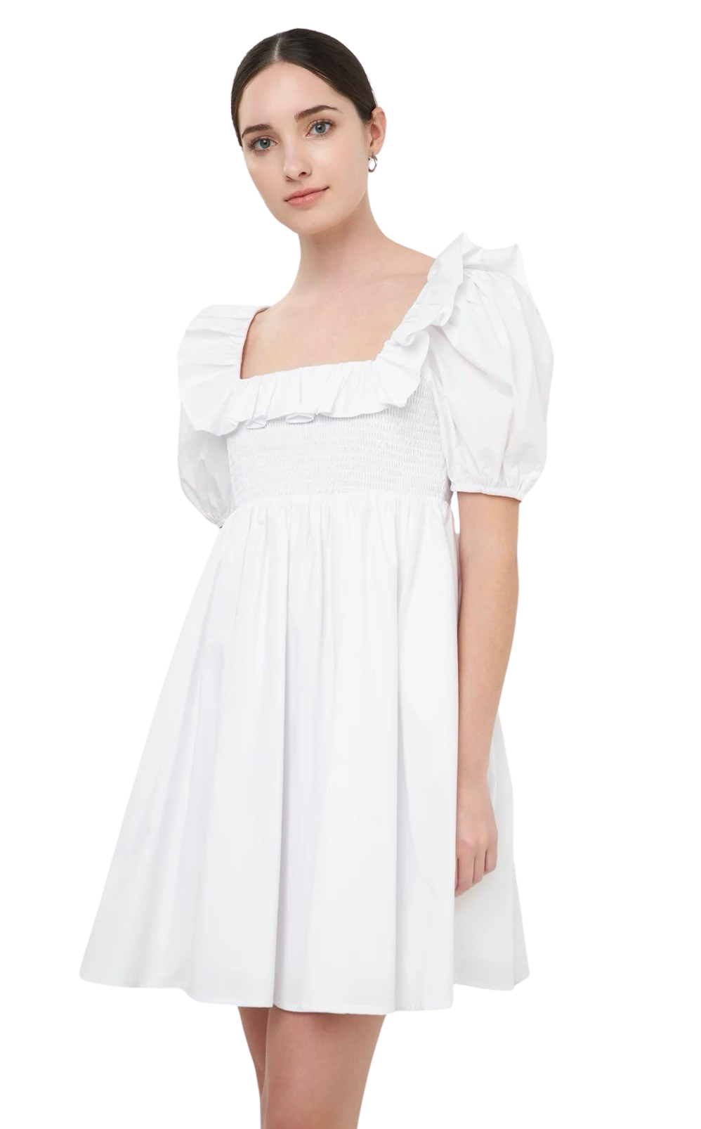 Apparel- English Factory Smocked Puff Sleeve Dress