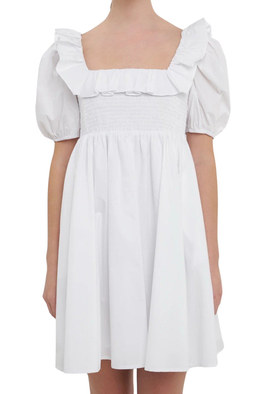 Apparel- English Factory Smocked Puff Sleeve Dress