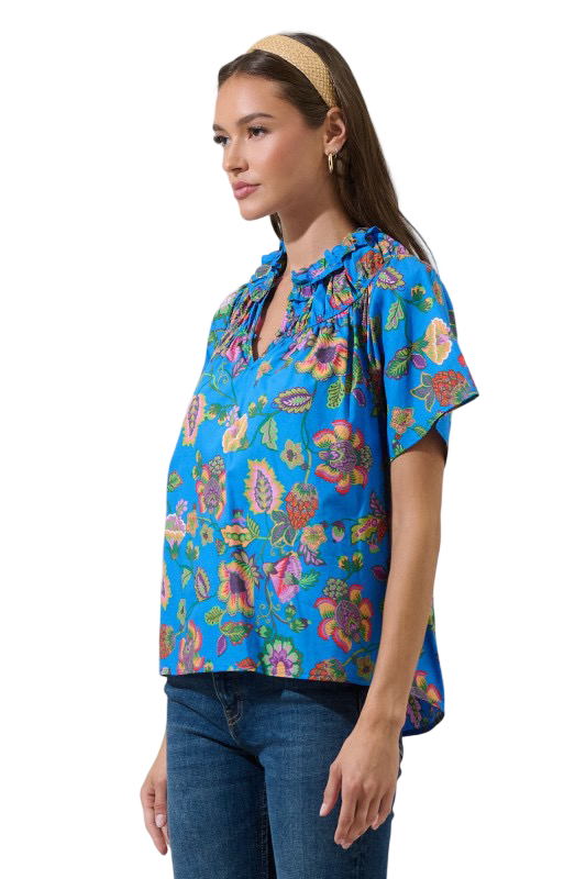 Sugarlips Anabelle Floral Smocked Blouse