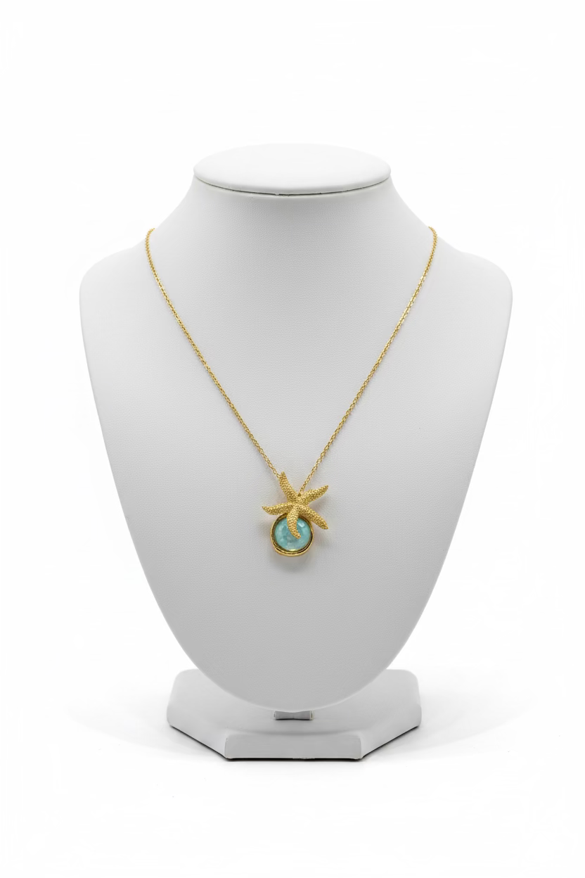 Necklaces- Kalliope Starfish and Crystal Necklace