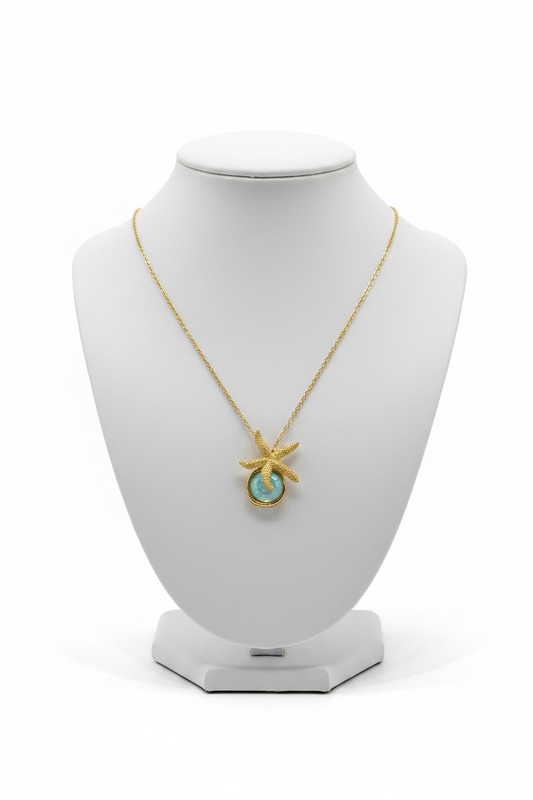 Necklaces- Kalliope Starfish and Crystal Necklace