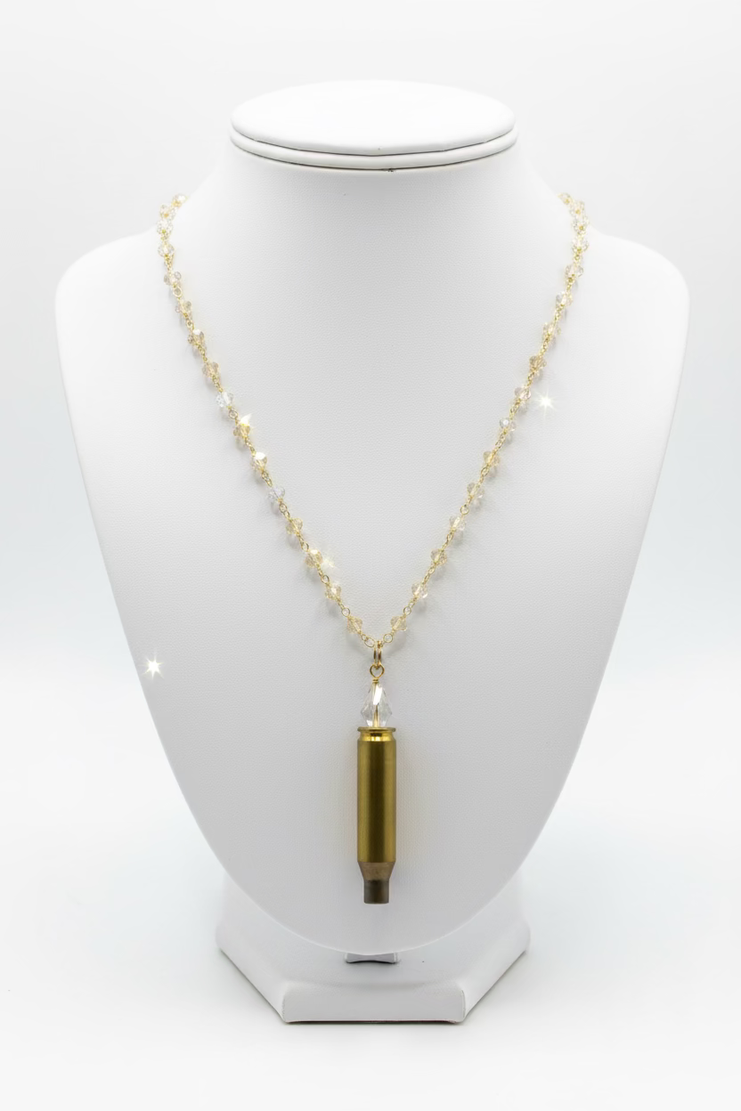 Necklaces- M&E Bling Hand Crafted Shotgun Shell Dainty Chain Necklace
