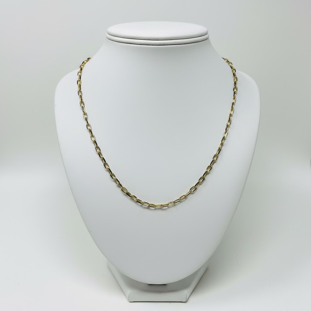 Necklaces- M&E Bling Enamel Small Paperclip Chain