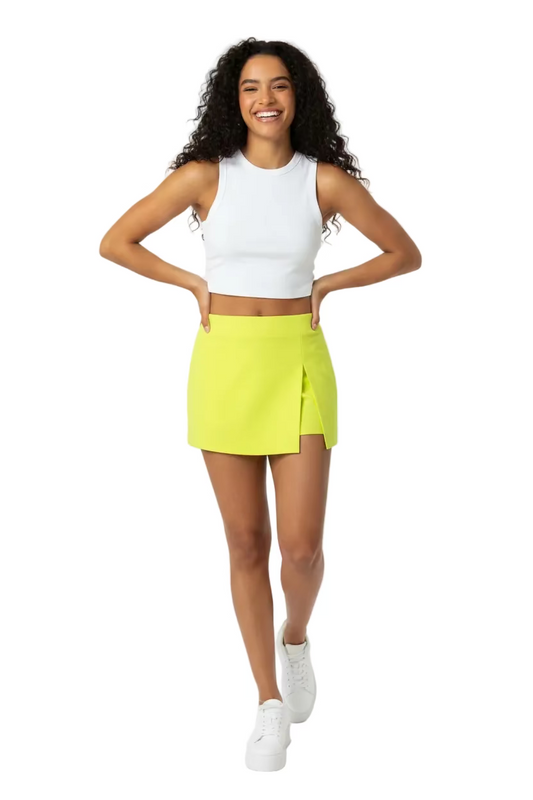 English Factory Yellow Neon Mini Skort