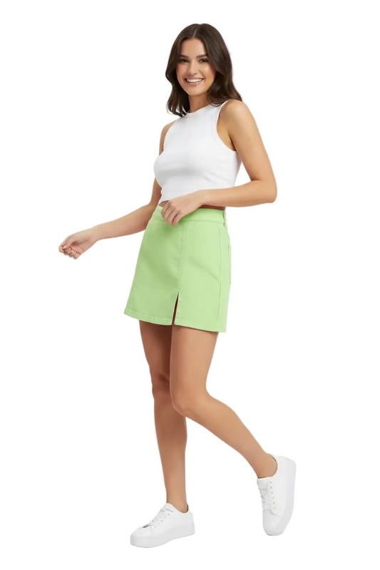 English Factory Pastel Denim Mini Skort Skirt