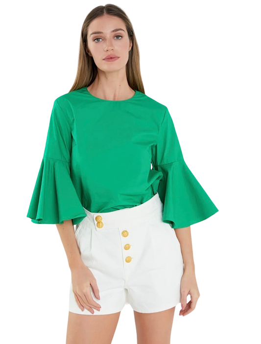 Apparel- English Factory Ruffled Cotton Blend Top