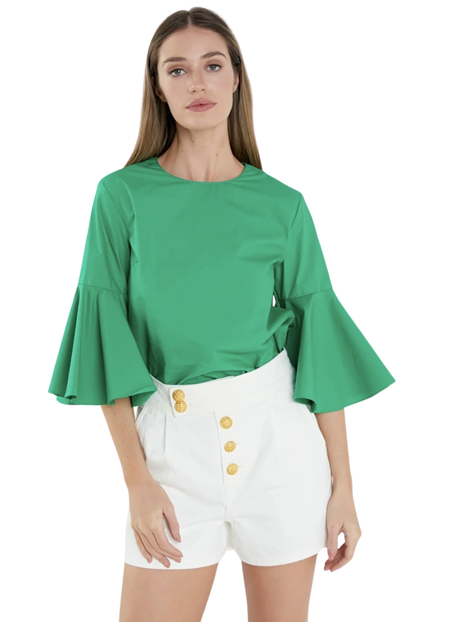 Apparel- English Factory Ruffled Cotton Blend Top