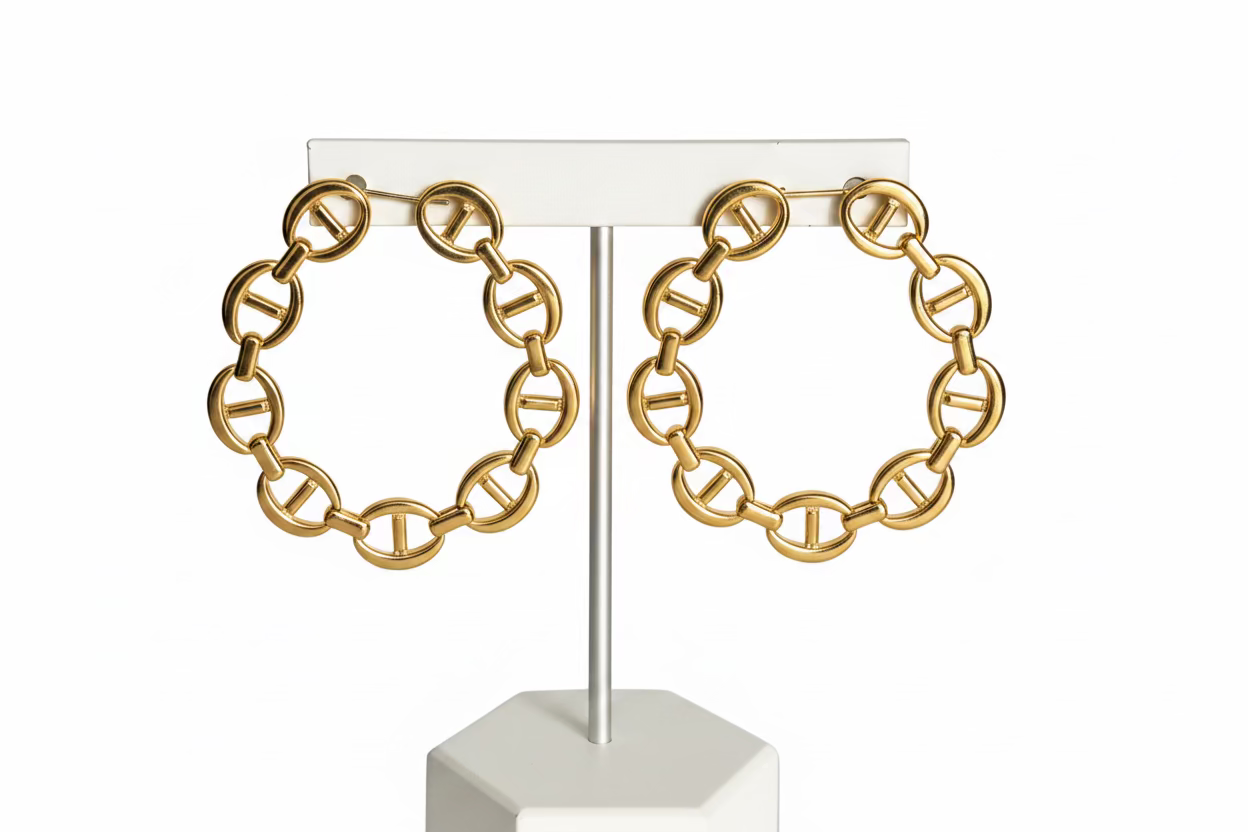 Earrings - Chain Hoop Earrings