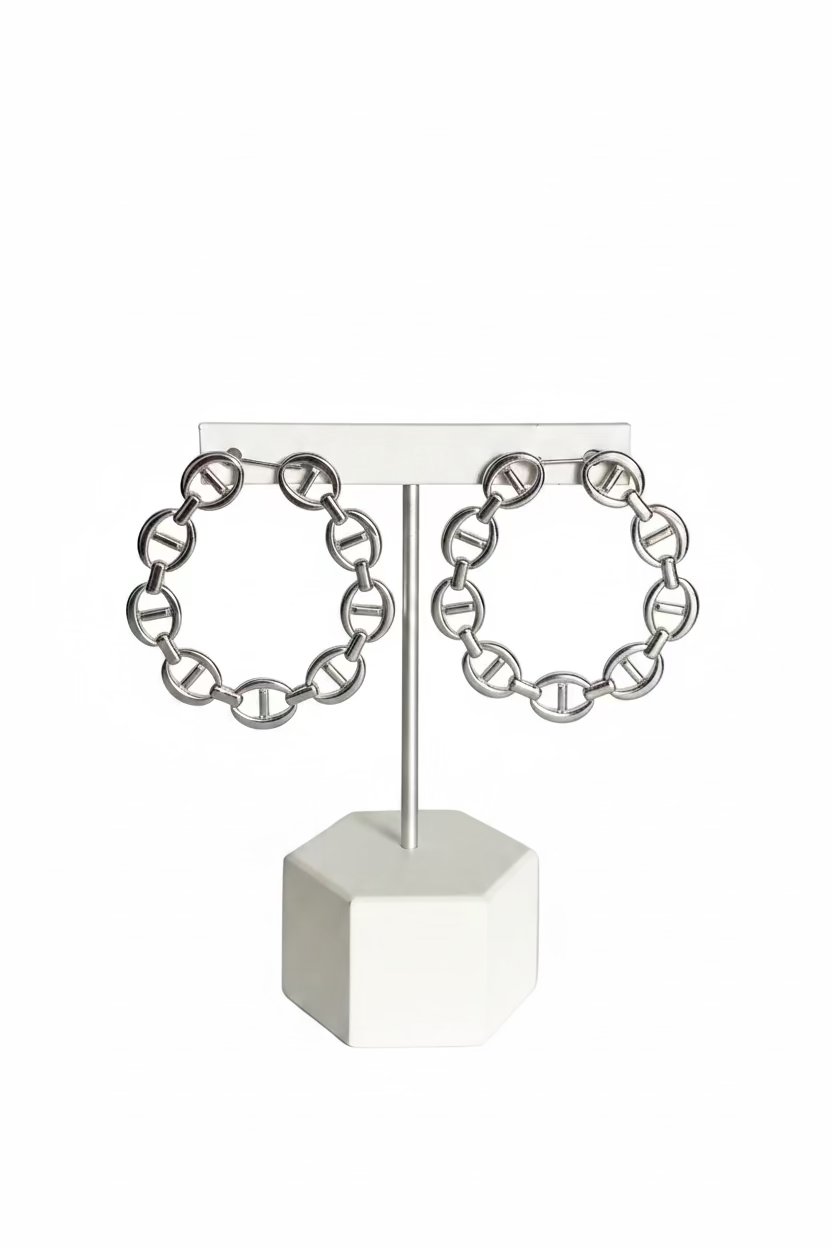 Earrings - Chain Hoop Earrings