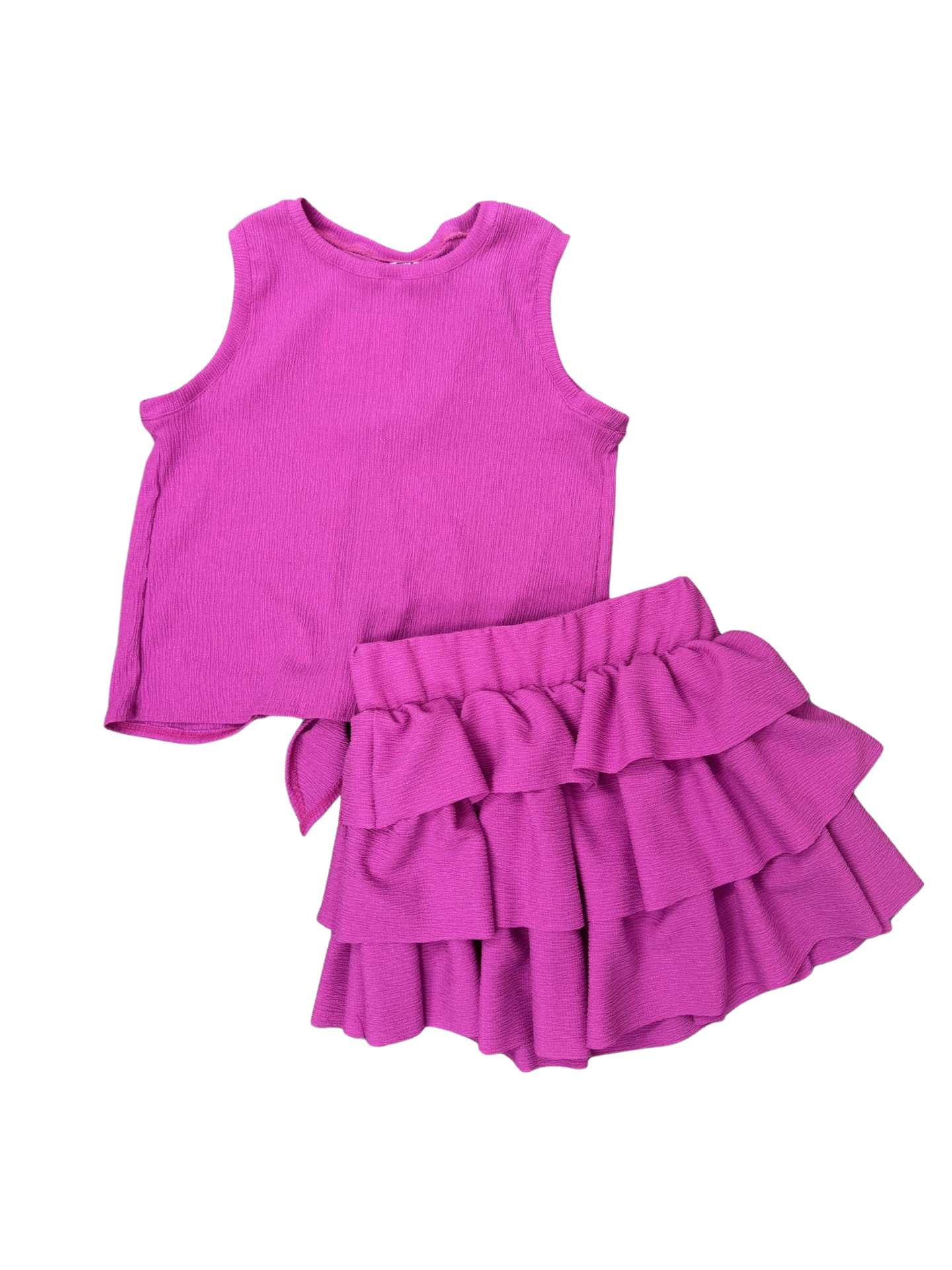 Girls- Erge Crinkle Crepe Ruffle Skirt