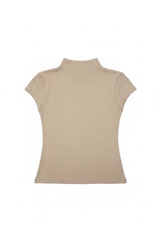 Olivaceous Ellie Fitted Mock Neck Top