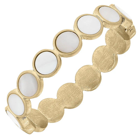 Bracelets- Canvas Bethany  Mother Of Pearl Hinge Bangle