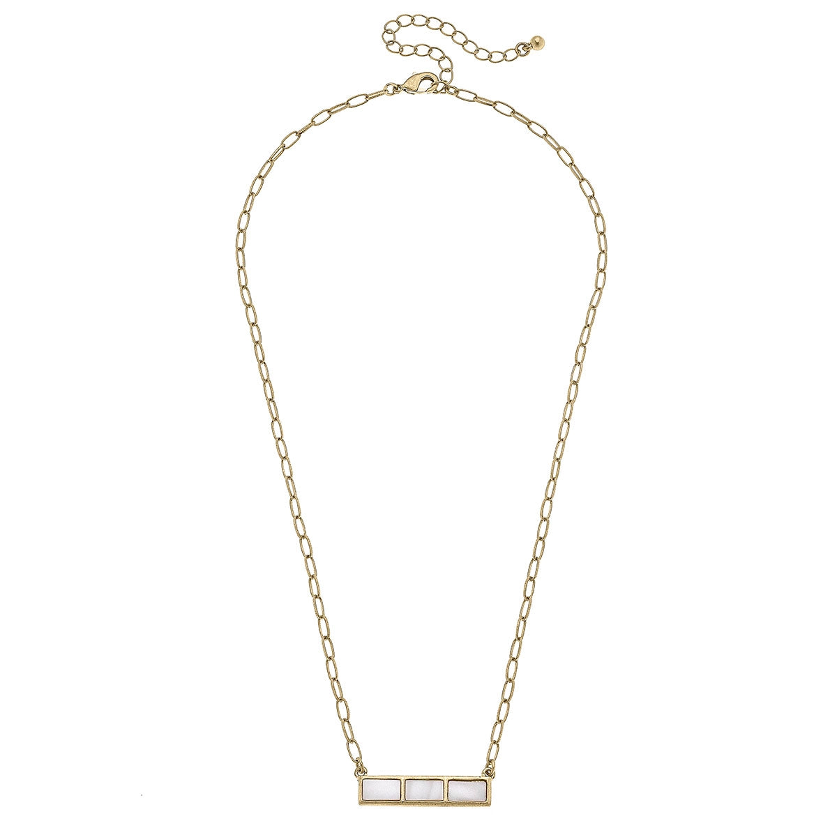 Necklaces- Canvas Halston Mother Of Pearl Bar Necklace
